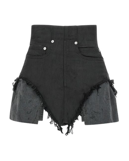 Pantalones cortos deshilachados Rick Owens de color Black