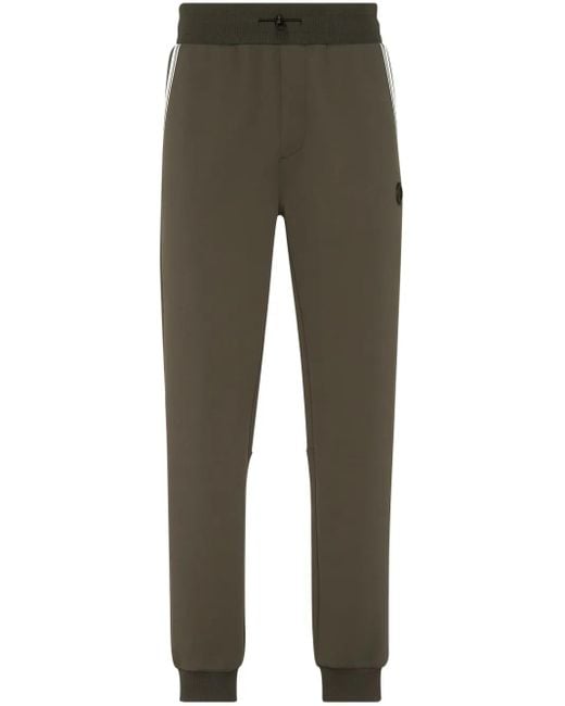 Philipp Plein Green Logo-Print Track Pants for men