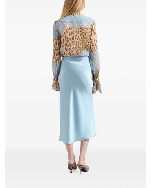 Nina Ricci Blue Draped Midi Skirt