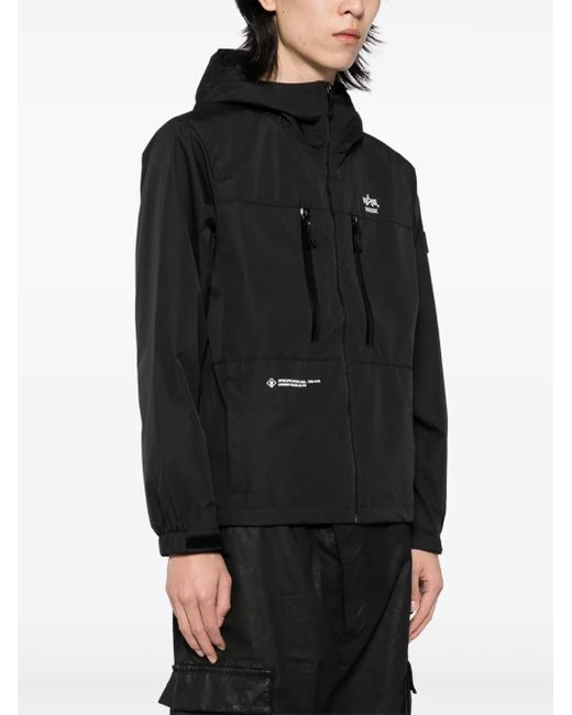 Izzue Black Logo-Embroidered Jacket for men