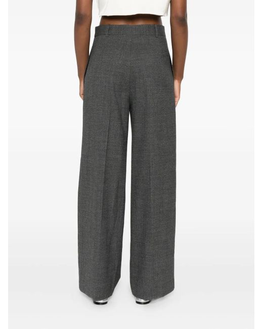 Sandro Gray Flat-Front Tailored Trousers