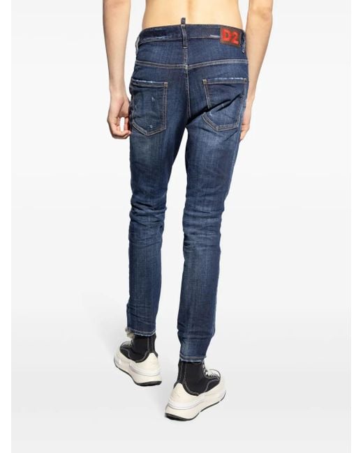 Vaqueros Con Parche Con Logo DSquared² de hombre de color Blue