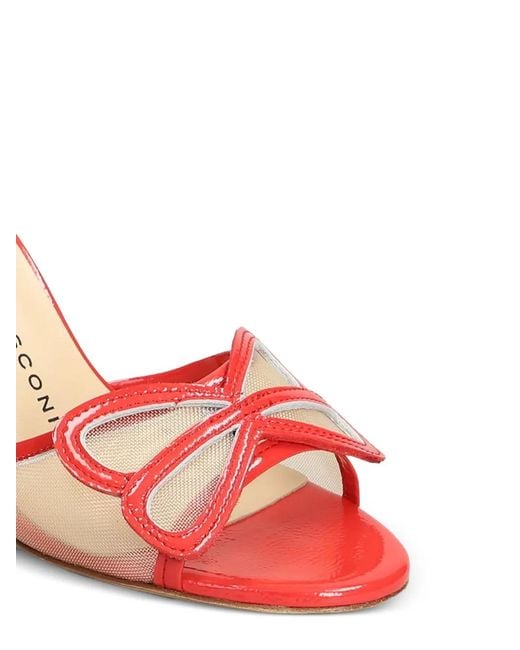 Fabio Rusconi Pink Bow-Detail Mesh Mules