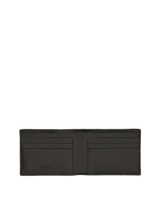 Ferragamo Black Wallet With Woven Pattern for men