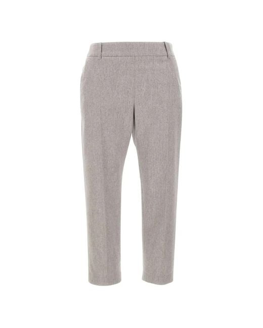 Eleventy Gray Pressed-Crease Trousers