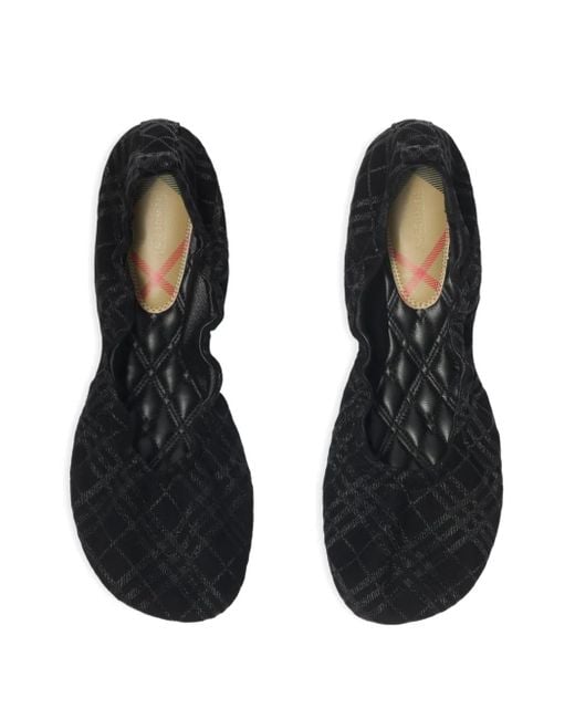 Burberry Black Ballerinas Aus Wildleder