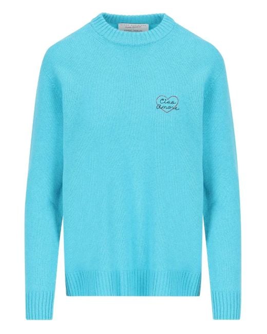 Giada Benincasa Blue Heartbeat Cashmere Sweater
