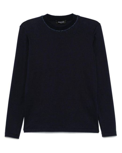 Fabiana Filippi Blue Sequin-Embellished Cashmere-Blend Jumper