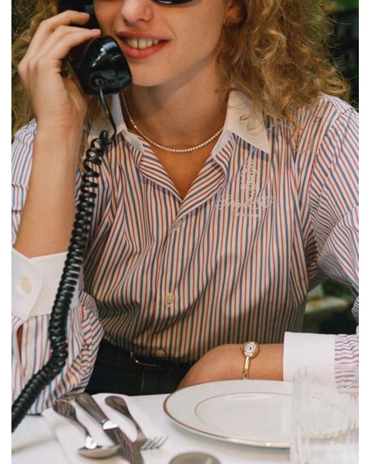 Sporty & Rich White Striped Shirt