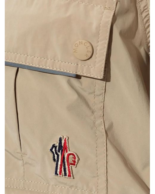 Moncler Natural Veste Zippée Lerozel À Capuche Et Poches Multiples
