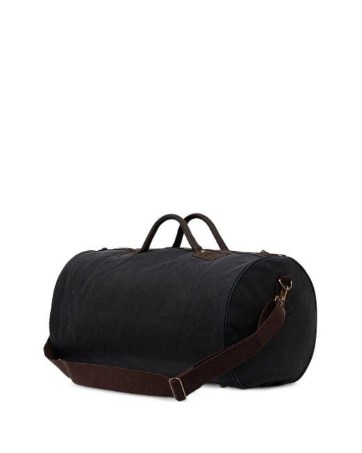 Barbour Black Leather-Trimmed Holdall