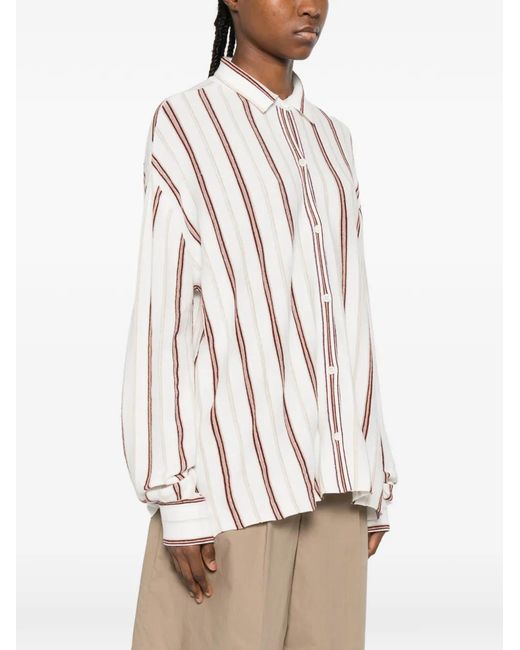 Bompard White Striped Button Shirt