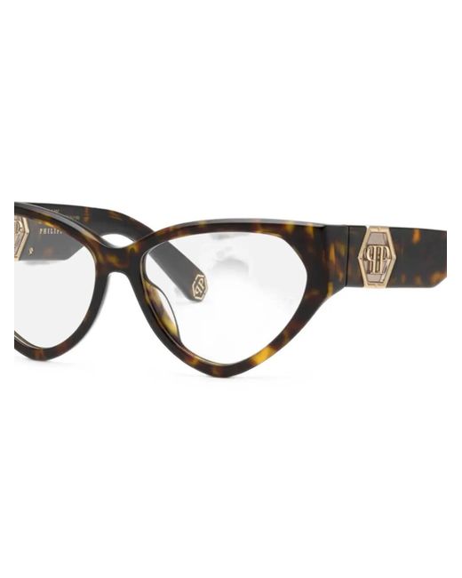 Philipp Plein Brown Tortoiseshell-Effect Cat-Eye Glasses