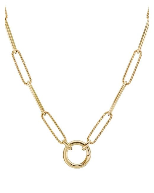 David Yurman Dy Madison Elongated チェーンネックレス 5mm 18kイエローゴールド Metallic