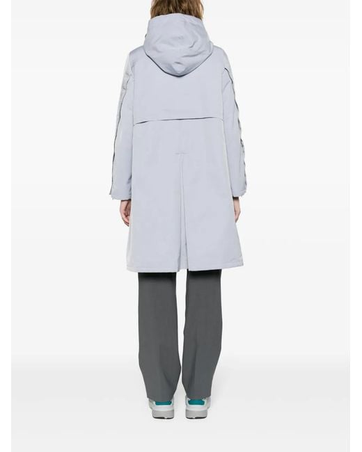 Giorgio Armani Blue Logo-Tape Detail Hooded Parka