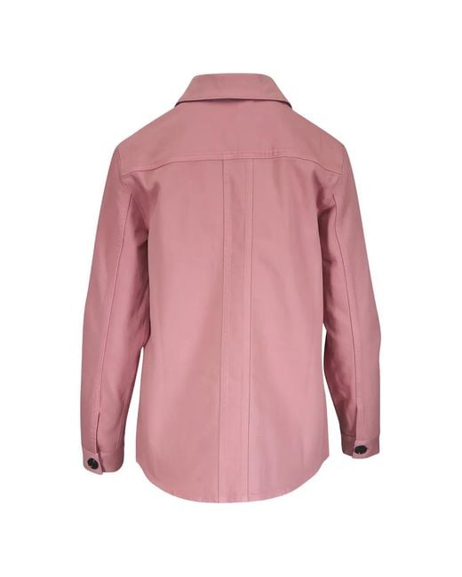 Kiton Pink Button-Up Patch-Pocket Jacket