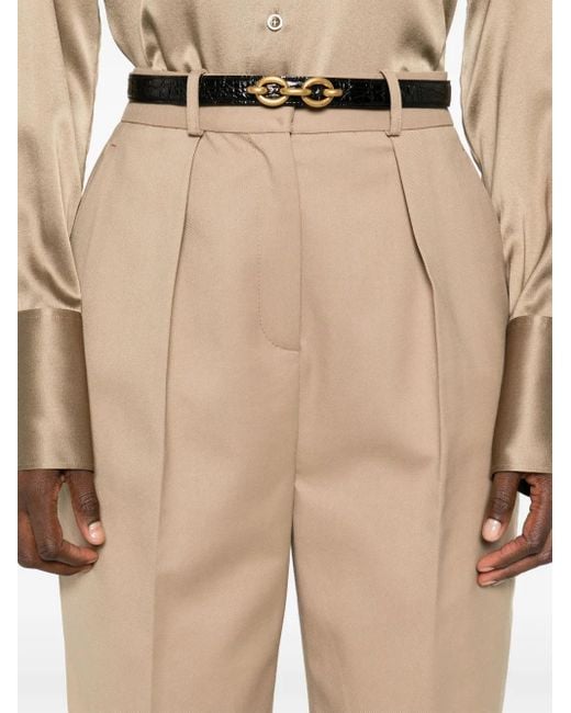 Elisabetta Franchi Natural Dart-Detailing Trousers