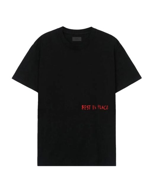RTA Black Liam Rip Cross T-Shirt for men
