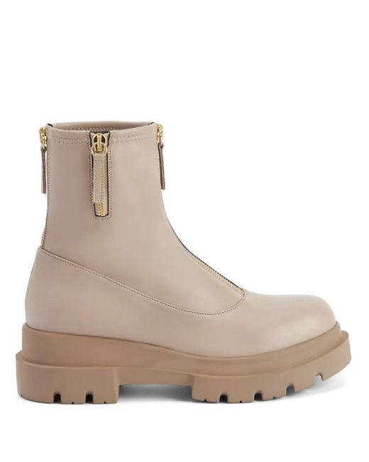 Giuseppe Zanotti Natural Avice 40Mm Zipped Ankle Boots