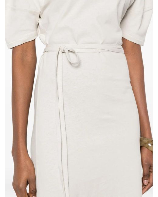 Lemaire White Short-Sleeve Midi Dress