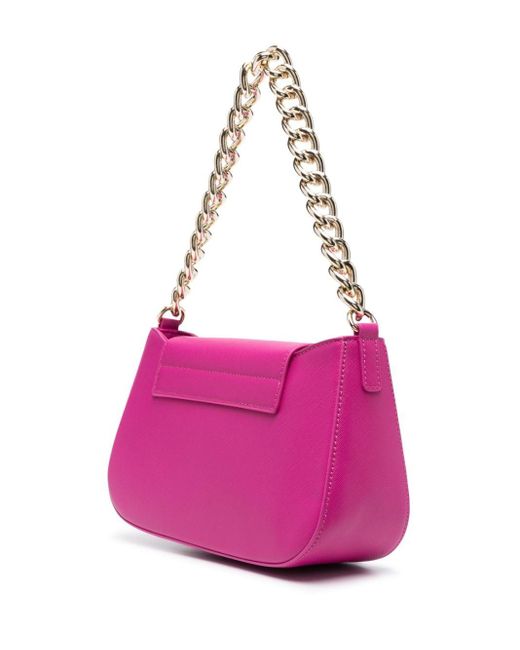 Versace Pink Logo-lettering Faux-leather Tote Bag