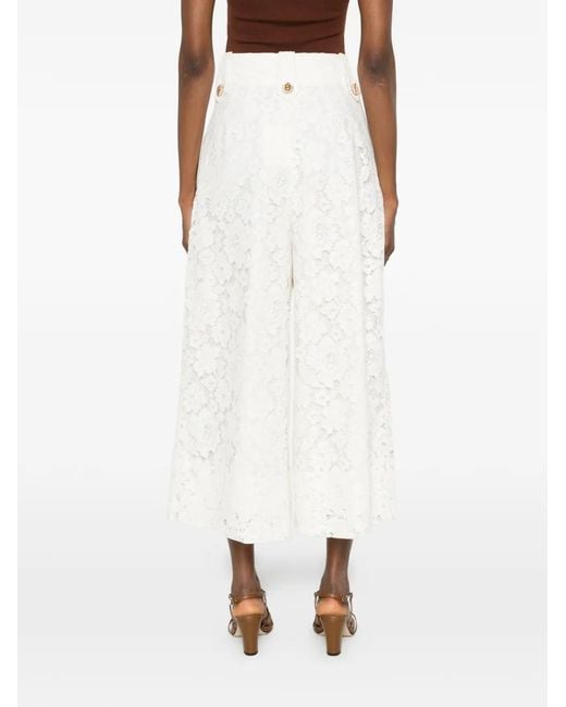Zimmermann White Luna Lace Trousers
