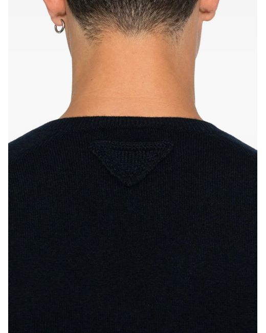 Prada Black V-Neck Sweater for men