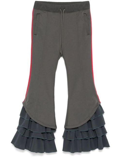 Facetasm Gray Ruffled Track Pants