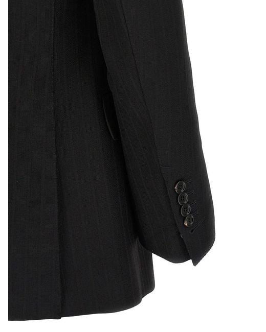 Tom Ford Black Pinstriped Double-breasted Blazer for men