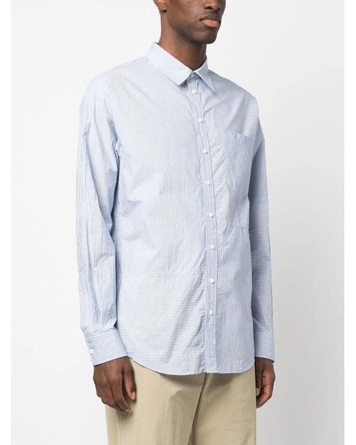 DSquared² Blue Stripe-Pattern Cotton Shirt for men