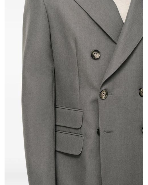 AMI Gray New Wool Double Breasted Straight Jacket for men