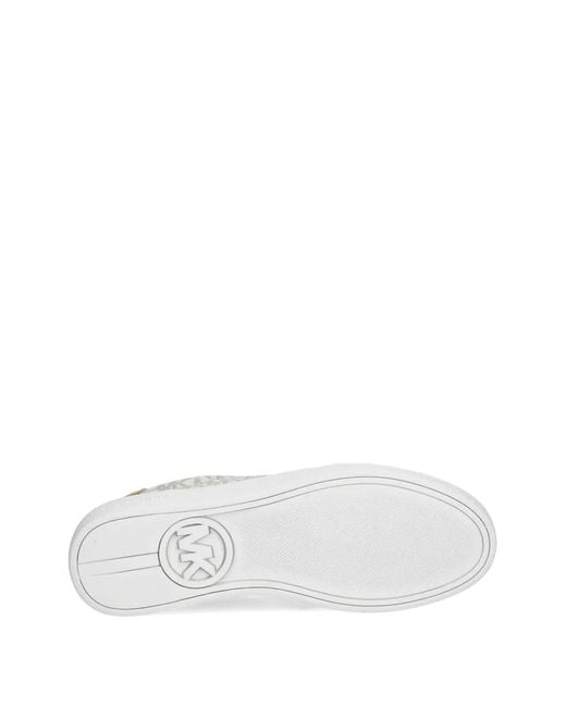 MICHAEL Michael Kors White Scotty Logo-Pattern Sneakers
