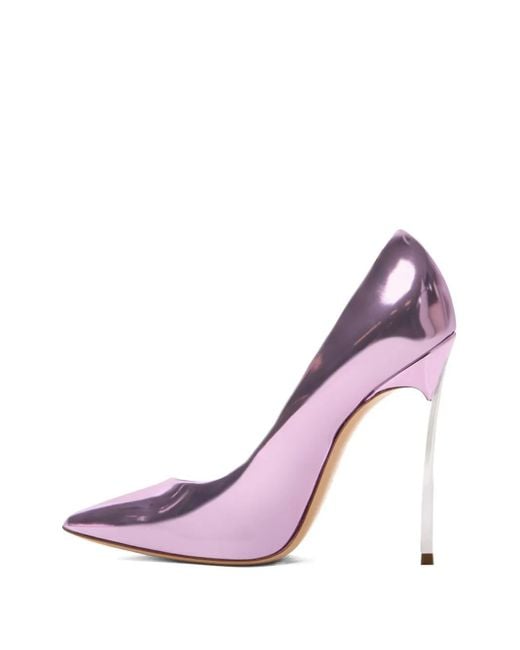 Casadei Pink 120Mm Blade Interstellar Metallic Pumps