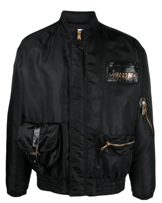 Veste bomber à logo Moschino pour homme en coloris Black