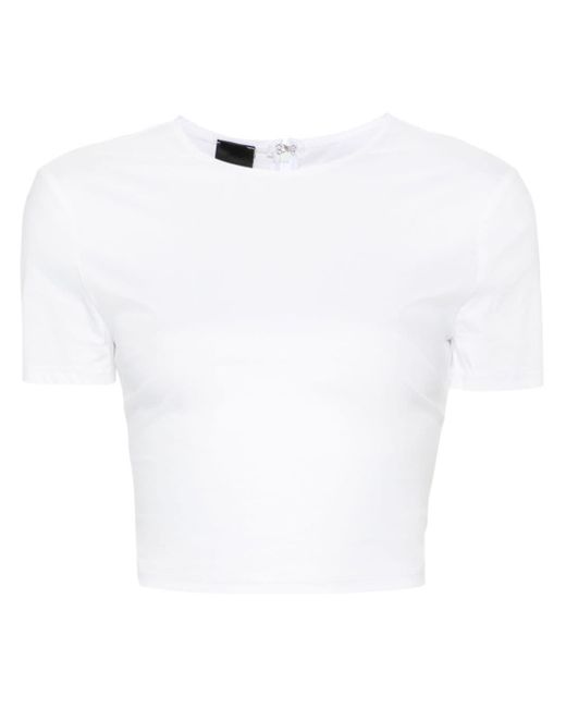 T-shirt crop à manches courtes Pinko en coloris White