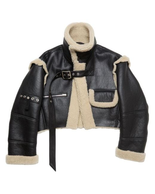 Acne Black Shearling Buckled Jacket for men