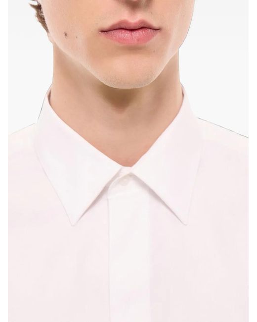 Fursac White Concealed-Placket Long-Sleeve Shirt for men