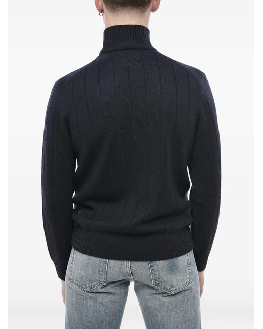 Paolo Pecora Blue Turtleneck Sweater for men