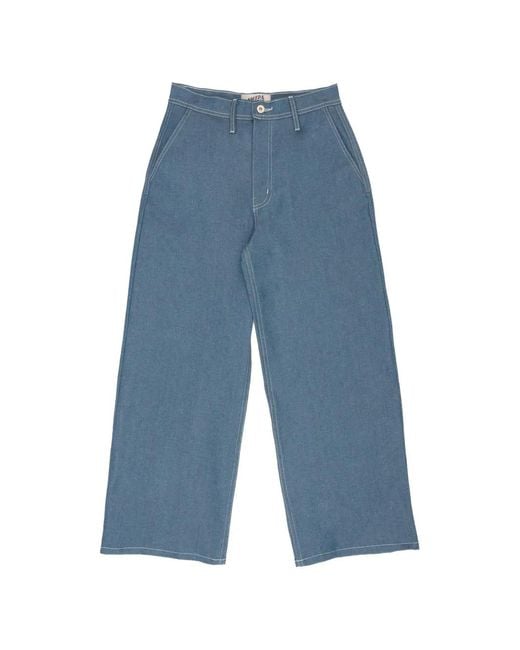 Naked & Famous Blue Maudie Wide-Leg Jeans