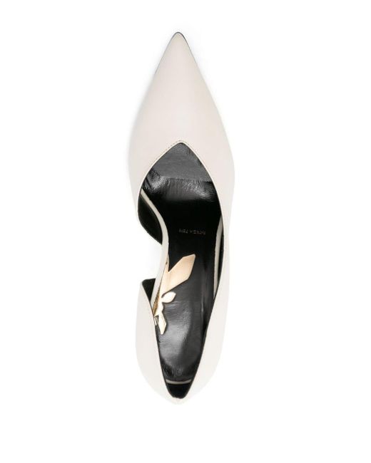 Patrizia Pepe White 100mm Pointed-toe Leather Pumps