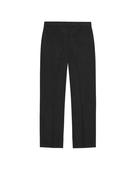 Les Deux Black Reece Pleated Twill Trousers for men