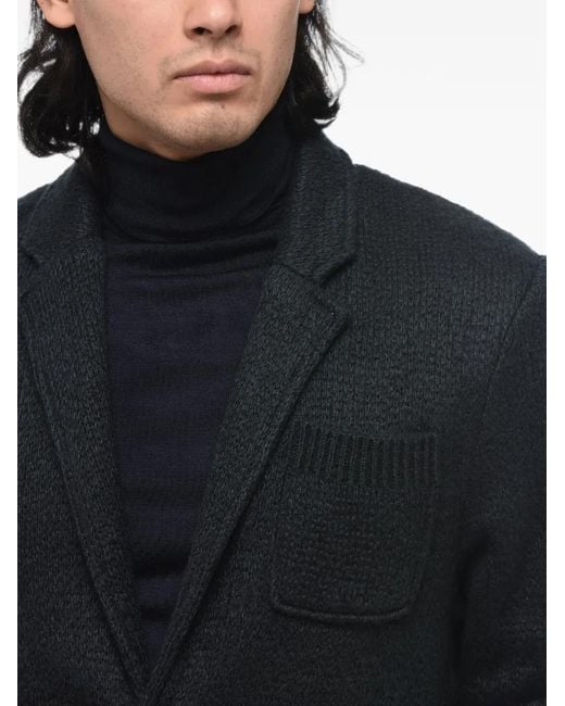 SUNHOUSE Blue Single-Breasted Knit Blazer for men