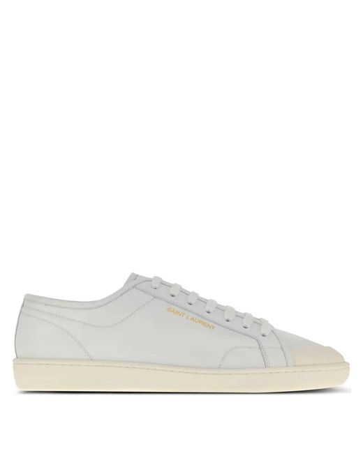 Saint Laurent White Leather Sneakers for men