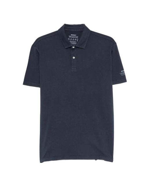 Ecoalf Blue Button Polo Shirt for men