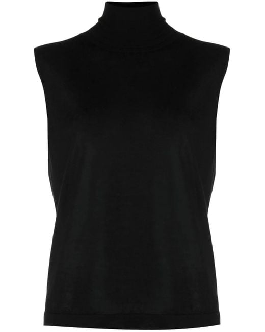 Fabiana Filippi Black Roll-Neck Knitted Top
