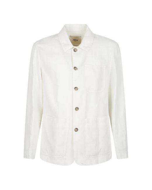 Altea Button-Up Shirtjack in het White voor heren