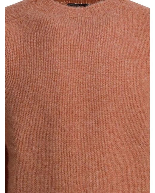 Beams Plus Brown Crew-Neck Sw for men