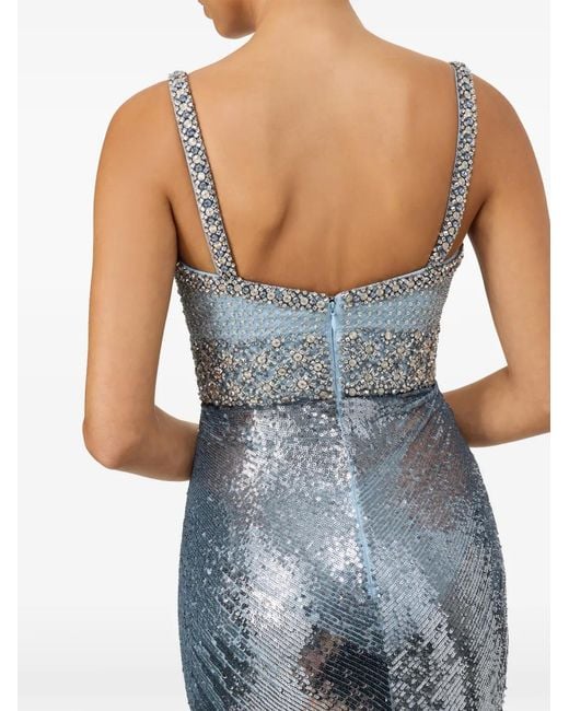 Jenny Packham Blue Only You Sequin-Embellished Gown