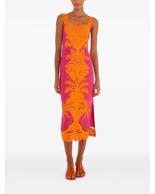 Farm Rio Cut-Out Embroidered Dress