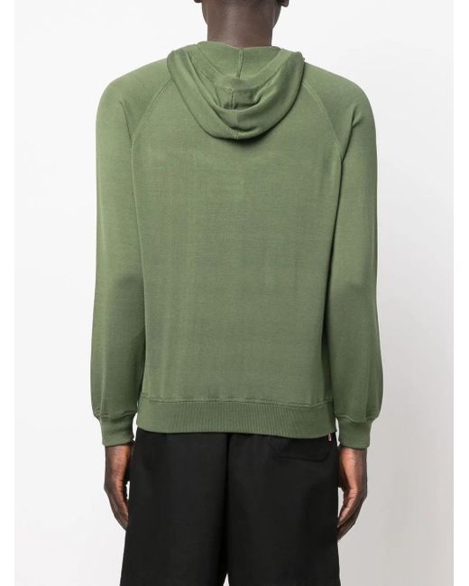 Malo Green Logo-Print Hooded Sweatshirt for men